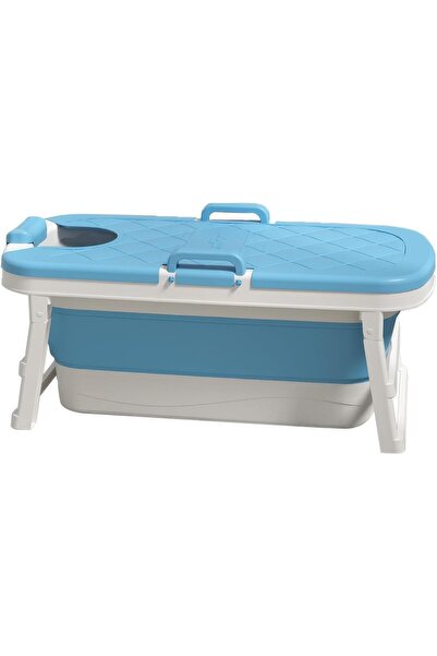 RENOVO Foldable Bathtub With Cover for Adults size 126 * 62.5 * 50 cm Blue color