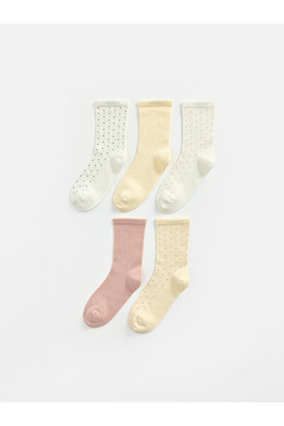 LC Waikiki Rmz Gi̇yi̇m Farkiyla Polka Dot Women's Socks 5-Pack