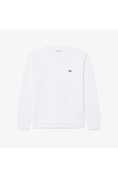 Lacoste Erkek Classic Fit Uzun Kollu Bisiklet Yaka Beyaz T-Shirt