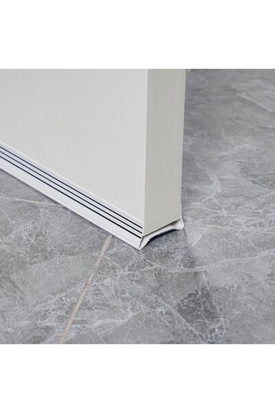 STARSTAR Self-Adhesive White Door Bottom Seal with Felt Draft Strip, Weatherp...