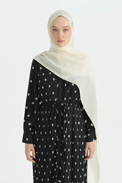 Nihan Cotton Naia Blend Natural Shawl - White