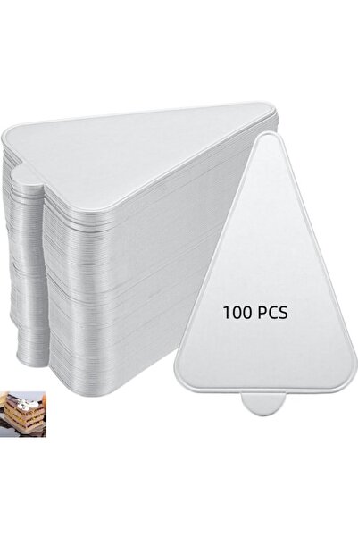 STARSTAR 100-Pack Mini Triangular Cardboard Cake Boards, Oil Resistant Silver...