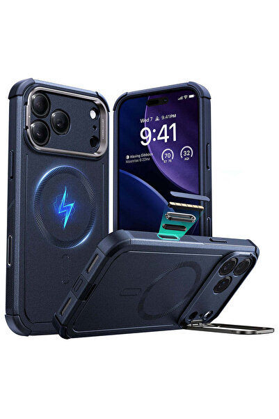 ESR Husă pentru iPhone 17 Pro, Cyber Armor cu suport, albastru - albastru
