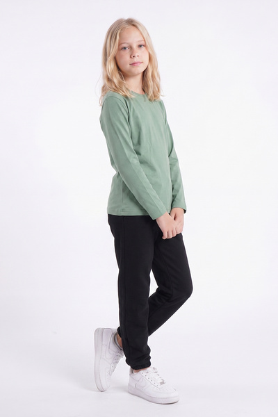 panios kids Kız Çocuk 3'lü Süprem Bisiklet Yaka Uzun Kollu Basic Alt - Üst Takım