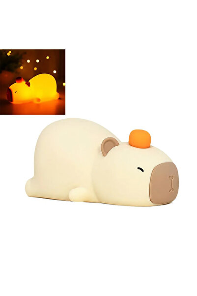 STARSTAR Capybara-shaped night light - cute & soft silicone material - touch-...