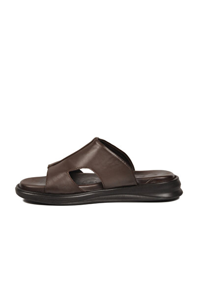 Voyager Men's Brown Genuine Leather Soft Comfortable Sole Casual Slippers M795
