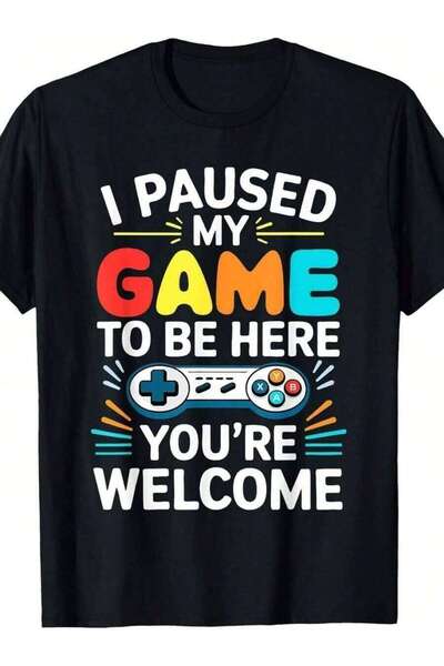 21JNRY I Paused My Game To Be Here Shirt Kids Video Gamer-Shirt.Jpg Same Styl...