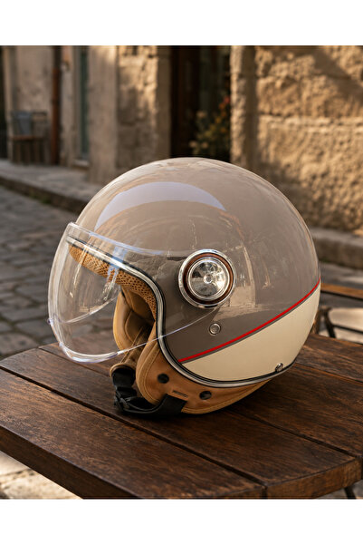 yyk Nero Retro Yarım Motosiklet Kaskı