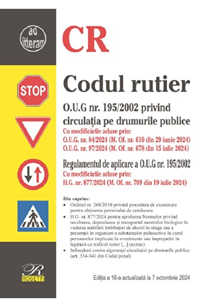 ROSETTİ Codul rutier Ed.16 Act. 7 octombrie 2024