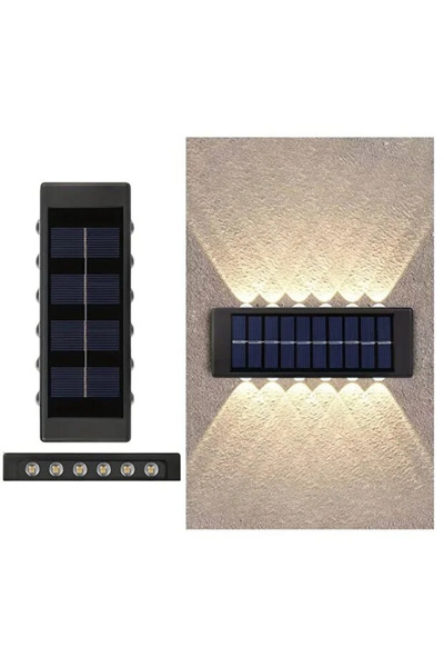 Generic Σετ 6 Ηλιακών Φωτιστικών LED Τοίχου/Φράχτη, 10 LED, Αισθητήρας Φωτός,...