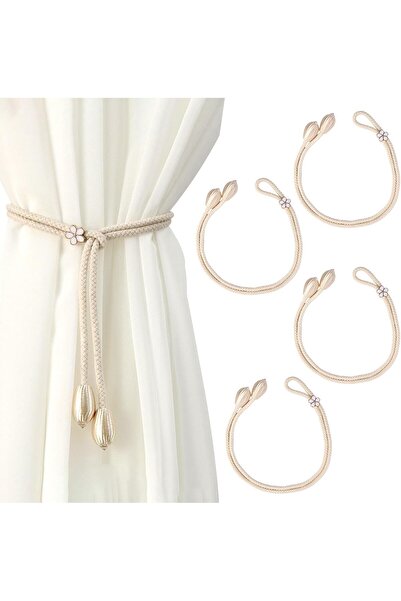STARSTAR 4-piece set of curtain tiebacks, suitable for sheer curtains, adjust...