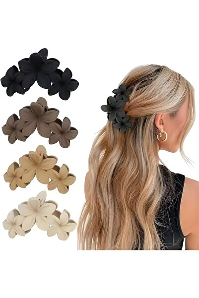 STARSTAR 4-piece flower hair clip set, large non-slip hair clips, Hawaiian no...