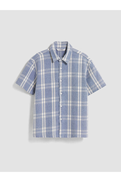 LC Waikiki Nevavm Plaid Patterned Boy's Shirt with Difference