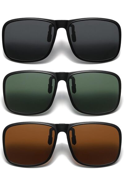 STARSTAR 3-Pack Unisex Polarized Flip-Up Clip-On Sunglasses Set for Prescript...