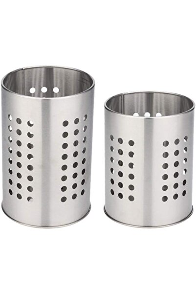 STARSTAR 2-Piece Silver Stainless Steel Kitchen Utensil Cutlery Holder Basket...