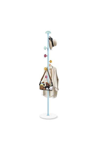 Klyte Freestanding Coat Rack with Colorful Hooks for Families and Kids, Heavy...