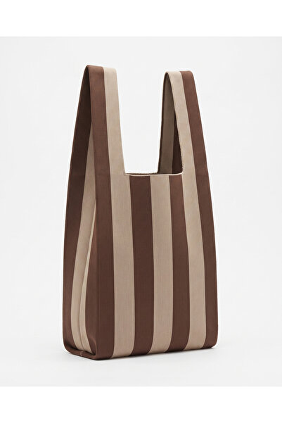 Qoolest Women's Striped Rectangular Tote Knitwear Shoulder Bag
