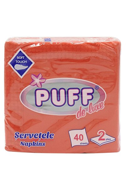 PUFF Салфетки, Луксозни, 2 слоя, 33x33, Червени, 40 броя