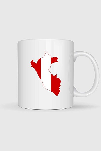Bahriyeli Collection Peru Flag and Map Printed Mug