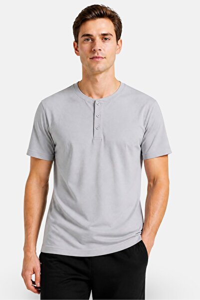 gaiam Men Slim Fit Short Sleeve Training T-Shirt, Pale Grey