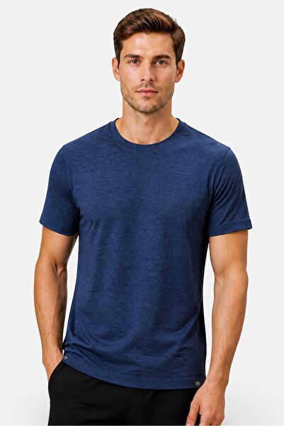 gaiam Men Slim Fit Short Sleeve Training T-Shirt, Blue