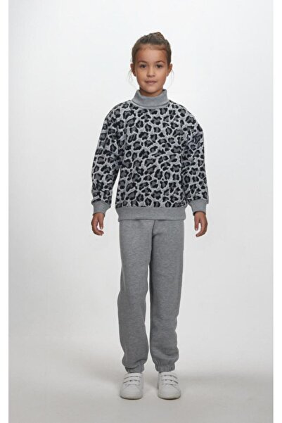 JOYCE Σετ φόρμας κορίτσι "Leopard" γκρι