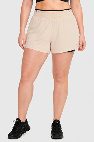 hoka Women Sportswear Fit Training Shorts, Beige