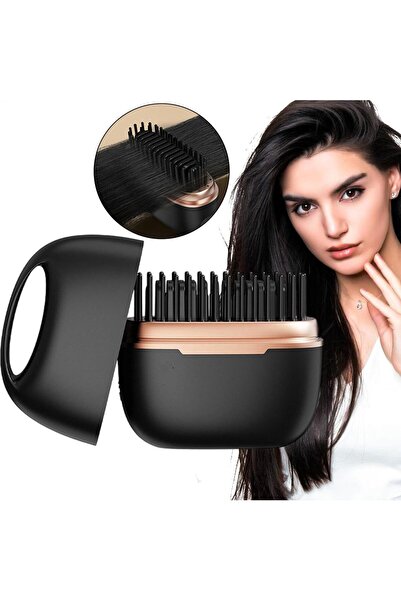 STARSTAR Cordless mini hair straightener, rechargeable straightening comb, 3 ...