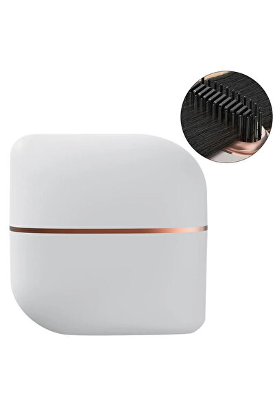 STARSTAR White Mini Straightening Comb, Cordless Straightening Comb, Portable...