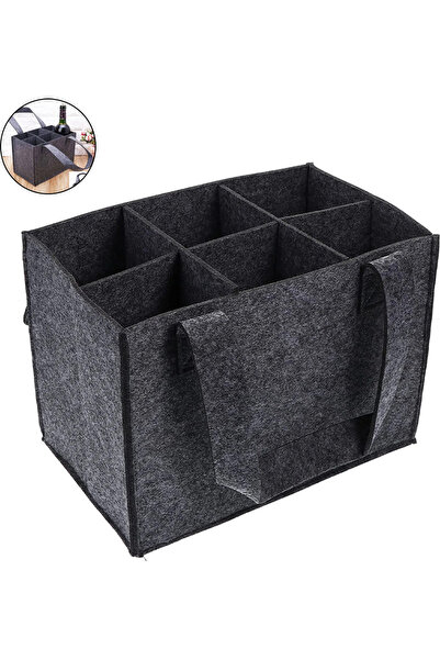 STARSTAR Handheld felt wine bag, single or double bottle wine gift storage ba...