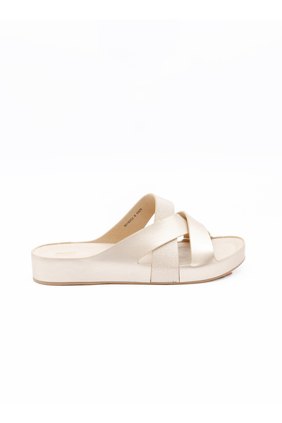 BATA Cross‑Strap Footbed Slide Sandals