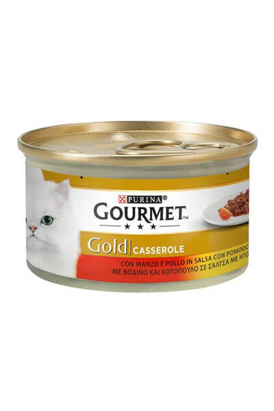 Gourmet Κατ Καν 85γρ Χρυσό Βοδινό και Κοτόπουλο σε Σάλτσα Ντομάτας