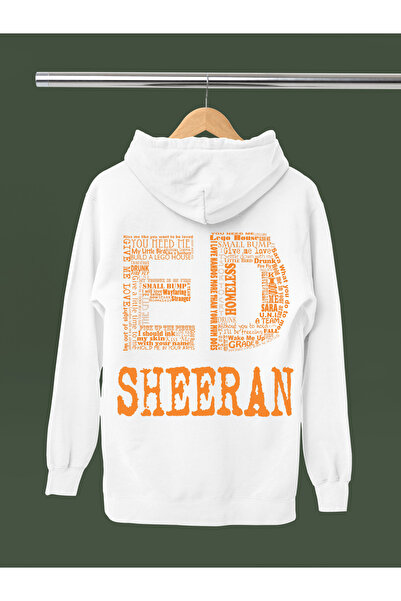 MAGORS سويت شيرت ED SHEERAN مطبوع من القطن بأكمام طويلة وثلاث خيوط وقلنسوة