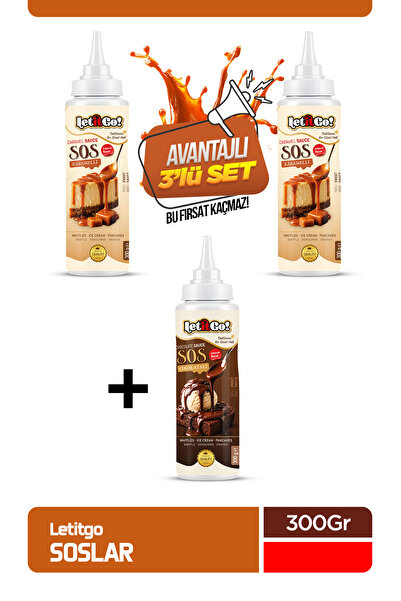 KARAMEL SOS 300 GR *WAFFLE* KREP*PANKEK* TRİLİÇE SOSU 3 AL 2 ÖDE