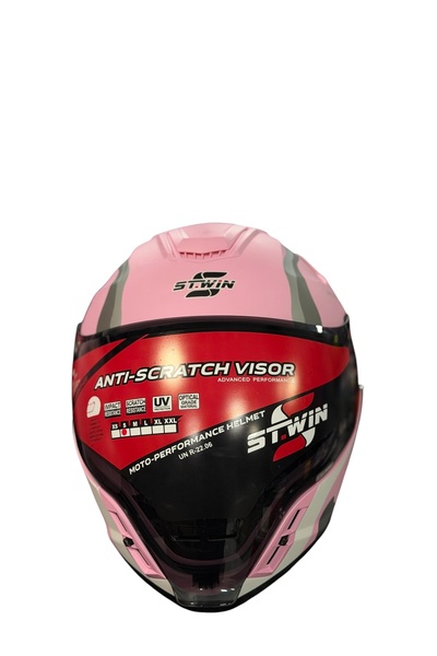 ST.WIN ST WİN PEMBE BEYAZ GRİ FULL FACE KASK