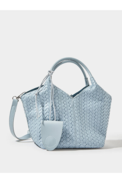 Styli Sky Blue Woven Shoulder Bag with Detachable Pouch and Strap