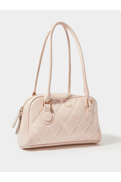 Styli Light Pink Quilted Shoulder Bag