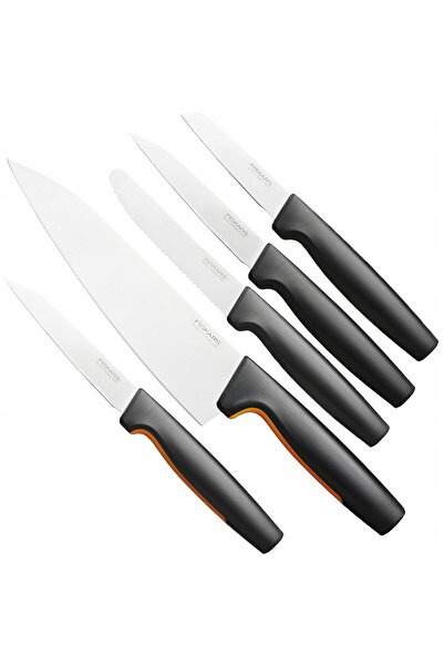 FiSKARS SET COMPLET 5 CUȚITE DE BUCĂTĂRIE PENTRU PÂINE, CARNE, LEGUME, ASCUȚI...