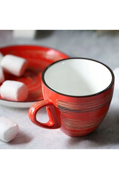 NO BRAND Set de 6 cești cu farfurioară pentru cafea espresso PORCELANĂ 75 ml ...