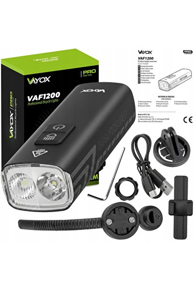 NO BRAND PRO VAYOX Set de lumini față-spate pentru bicicletă, cu baterie USB-...