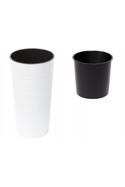 NO BRAND SET 3X JARDINIERE/GHIVECE PENTRU GRĂDINĂ, TERRASĂ, BALCON, ALBE, CU ...