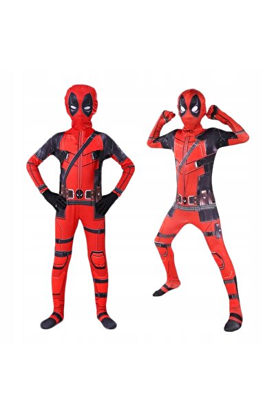 NO BRAND Costum Deadpool 110/116 cm Mărimea S Costum de carnaval dintr-o sing...