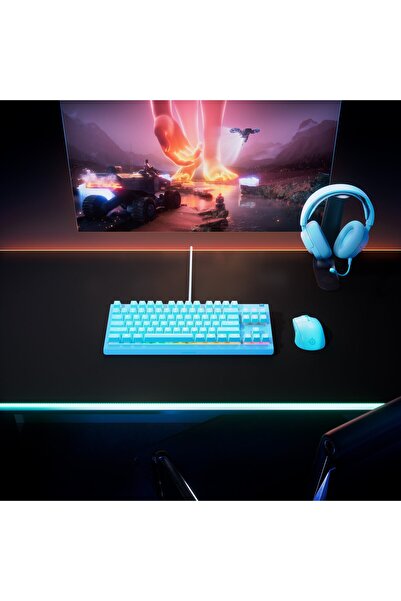 NO BRAND Tastatură cu fir cu membrană Steelseries Apex 3 TKL US RGB Aqua