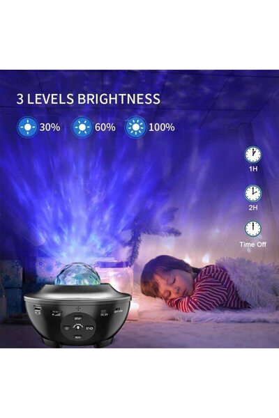 NO BRAND Proiector Cer Înstelat cu Boxă Bluetooth H606