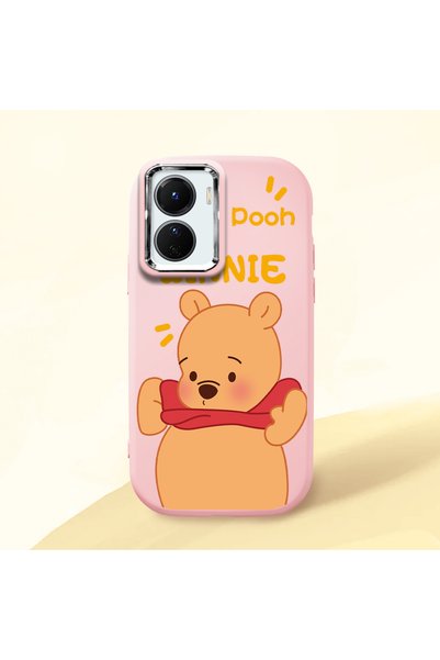Hontinga Vivo Y16 Compatible Case Camera Protective Pink Silicone Couple Phon...