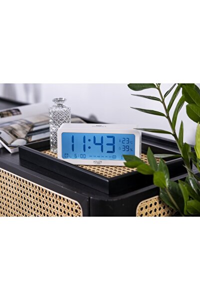 adler Ceas deșteptător cu alarmă, afișaj LCD mare, termometru