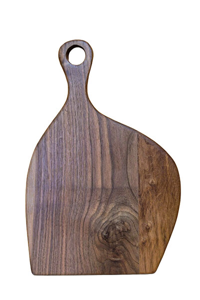 Masif Ceviz Kesme ve Sunum Tahtası | Tek Parça | Doğal Kenarlı | 45 x x 2 cm