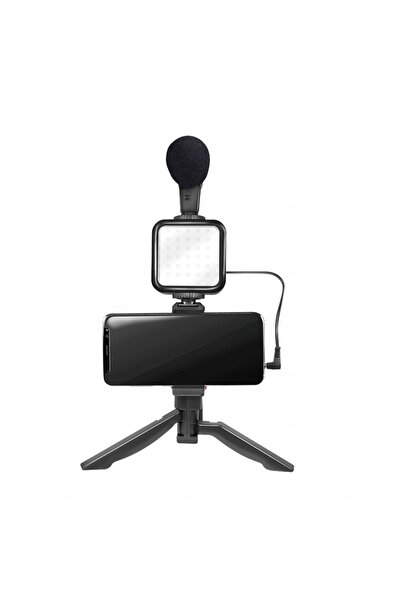 LogiLink Kit Vlogger Youtube pentru Telefon, Suport Trepied, Microfon, Lumină...