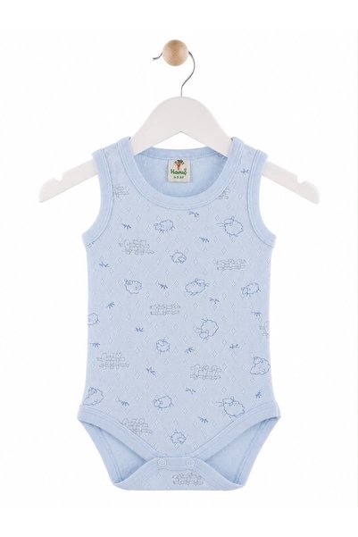 H&C COOLBOY H&C Baby Sleeveless Snap-On Bodysuit 100% Cotton Jacquard Lamb Pa...
