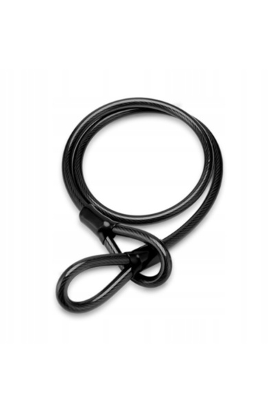 NO BRAND Cablu de oțel de 11mm, 1.5m, cu ochiuri, NEGRU, cablu de siguranță c...